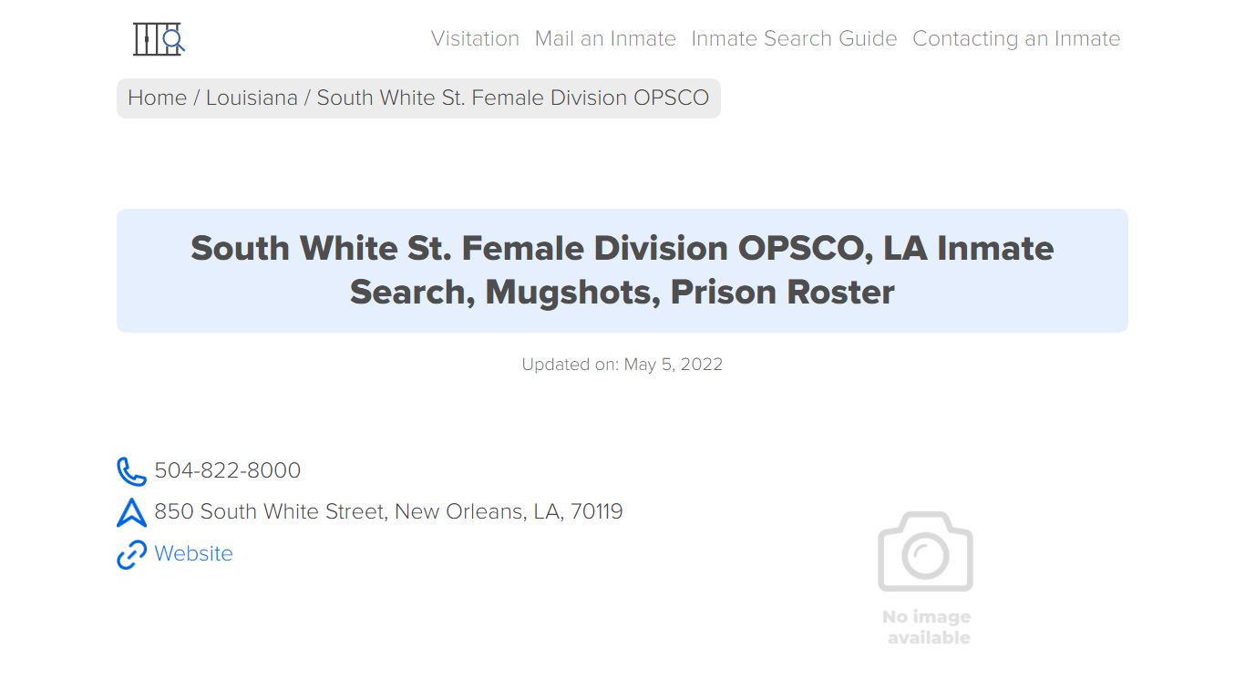 South White St. Female Division OPSCO, LA Inmate Search ...